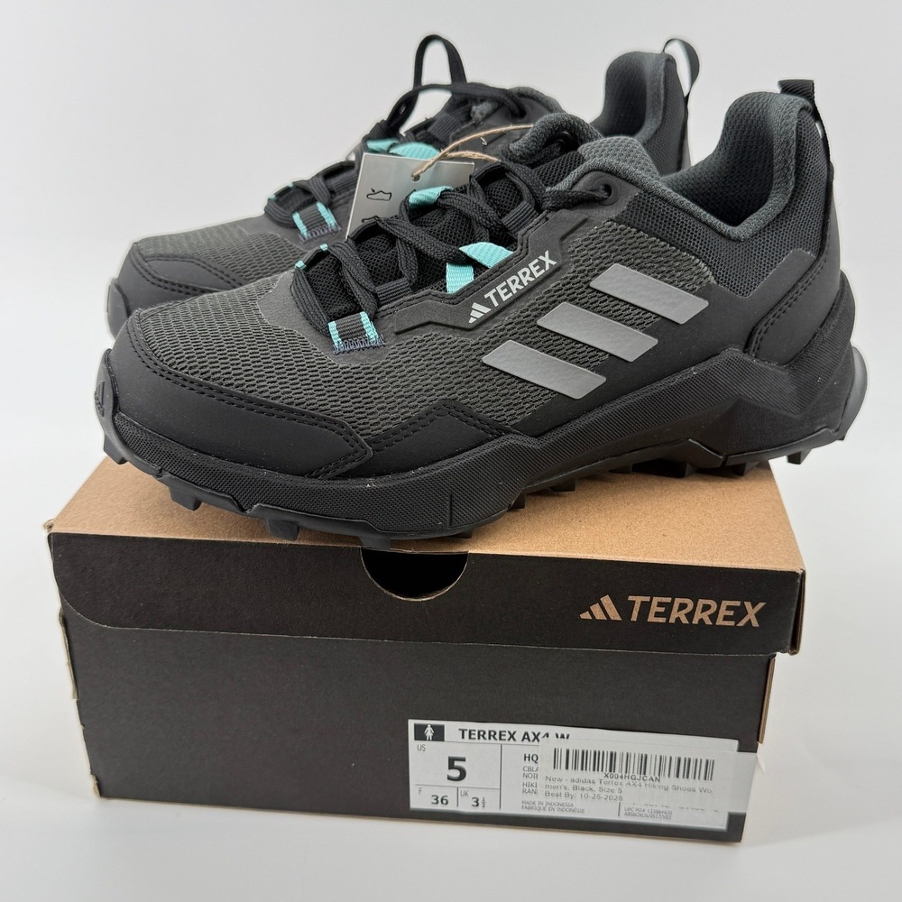 Adidas Terrex AX4 Gore-Tex Hiking Shoe‎ Sneaker Women 5 Black Gray Mint Tone NWB